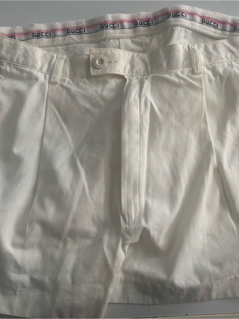 Authentic 1980s Gucci Sport White Tennis Shorts